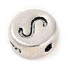 925 Sterling Silver Flat Round with Letter Beads LS-STER-G044-01AS-S-2