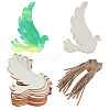 Animal Theme Unfinished Blank Wooden Pendants Set for Painting Arts WOOD-WH0124-26D-1