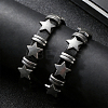 2Pcs Retro Punk Hip-Hop Pentagram Leather Bracelet BJEW-CL0001-41-4