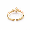 Brass Enamel Cuff Rings RJEW-T016-28D-NF-2