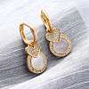 Heart with Flat Round Brass Micro Pave Clear Cubic Zirconia Hoop Earrings KK-D363-11B-G-4