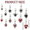 6Pcs Gothic Heart Theme Alloy Enamel Pendant Decoration HJEW-YW00066-01-3