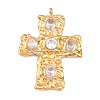 304 Stainless Steel Micro Pave Cubic Zirconia Pendants STAS-P421-02G-A-2