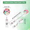6Pcs 6 Colors Flat Round ABS Plastic Badge Reel AJEW-CA0002-09-2