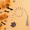 Round Wooden Beaded Autumn Decoration AJEW-WH20019-60-7