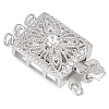 1Pc Sterling Silver with Clear Cubic Zirconi Box Clasps FIND-BC0013-93A-1