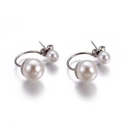 304 Stainless Steel Stud Earrings EJEW-P184-01P-1