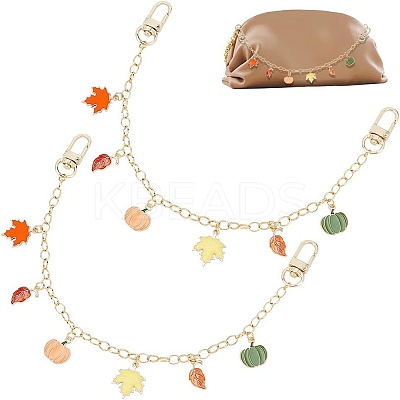 Autumn Theme Leaf & Pumpkin Alloy Enamel Bag Handles FIND-PH0009-21-1