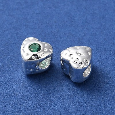 Valentine's Day Brass Micro Pave Cubic Zirconia Beads KK-P256-10S-03-1