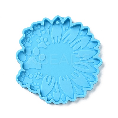 DIY Pet Theme Sunflower with Paw Print Pendant Silicone Molds LS-SIMO-H010-04-1