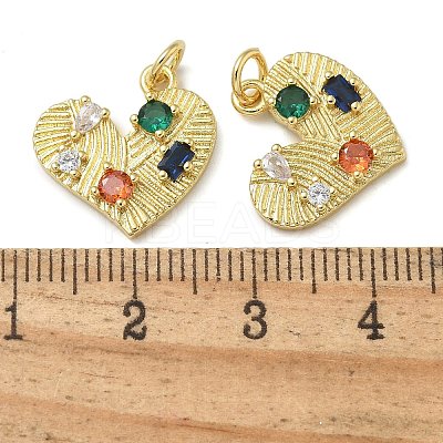 Rack Plating Brass Micro Pave Cubic Zirconia Pendants KK-K392-28G-1