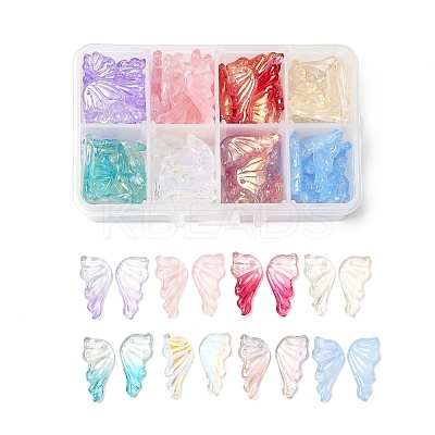 120Pcs 8 Colors Transparent Spray Painted Glass Pendants GLAA-SZ0001-43-1