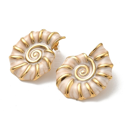 304 Stainless Steel Conch Stud Earrings EJEW-A147-02G-1