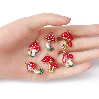 6Pcs 3 Style Autumn Theme Eco-Friendly Alloy Enamel Pendants ENAM-YW0003-34-1