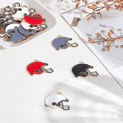 24Pcs 4 Colors Alloy Enamel Pendants ENAM-LP0001-84-1