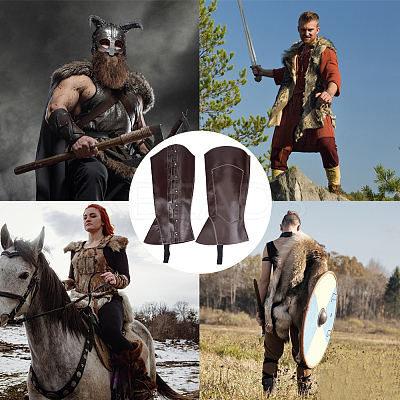 Imitation Leather Pirate Boot Covers AJEW-WH20020-020B-03-1