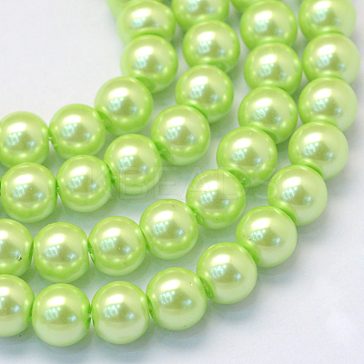 Baking Paint Pearlized Glass Pearl Round Bead Strands HY-Q330-8mm-07-1
