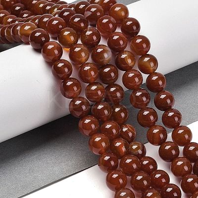 Natural Striped Agate/Banded Agate Beads Strands G-B079-A05-03A-1