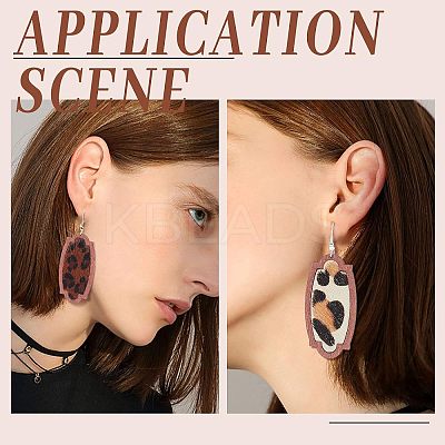 DIY Leopard Print Pattern Rectangle Dangle Earring Making Kit DIY-OC0009-49-1