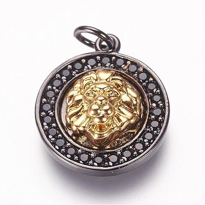 Brass Micro Pave Cubic Zirconia Pendants ZIRC-E108-08G-NR-1