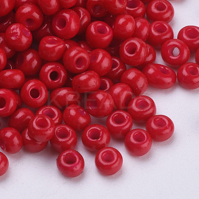 Baking Paint 8/0 Glass Seed Beads SEED-Q025-3mm-L30-1