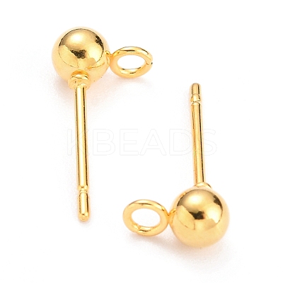 304 Stainless Steel Ball Stud Earring Findings X-STAS-G099-09G-1