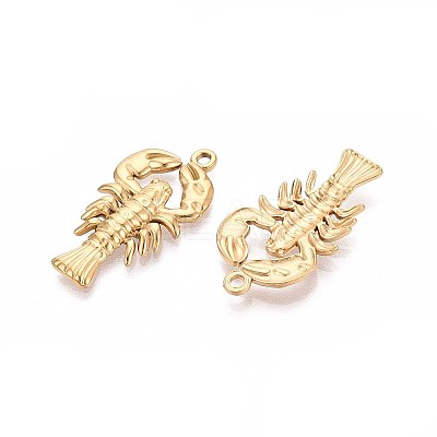 304 Stainless Steel Lobster Pendants STAS-T067-25G-1
