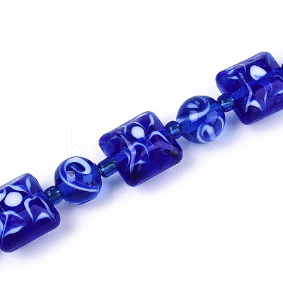 Handmade Lampwork Beads Strands LAMP-N028-06-1