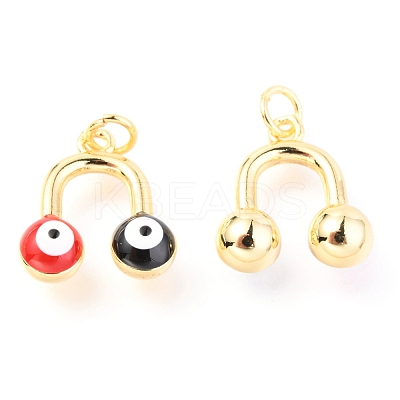 Brass Enamel Pendants KK-Y001-01A-G-1