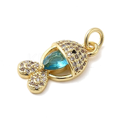 Brass Micro Pave Cubic Zirconia Pendants KK-C137-08G-03-1