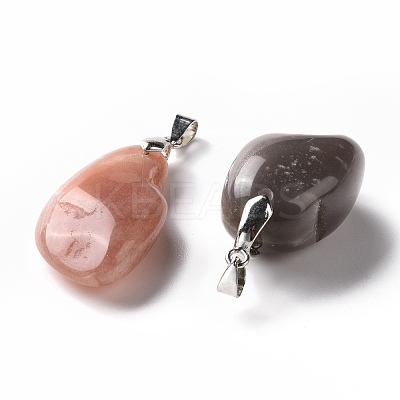 Natural Orange & Grey Sunstone Pendants G-H259-07P-02-1