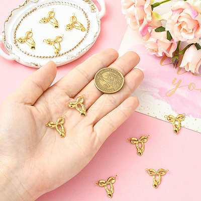 10Pcs 304 Stainless Steel Bowknot Connector Charms STAS-SC0010-53-1
