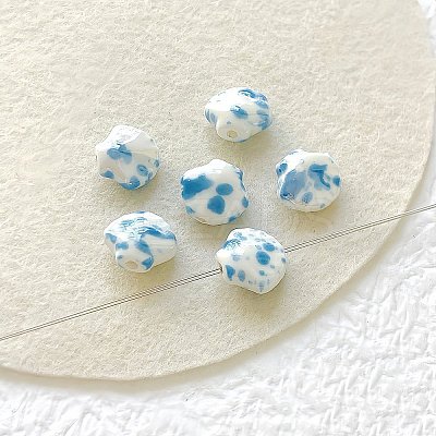 Shell Shape Handmade Porcelain Beads X1-PORC-E022-01F-1