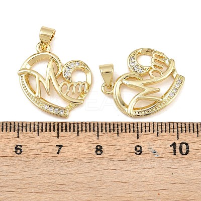 Mother's Day Brass Cubic Zirconia Pendants KK-L251-07G-09-1