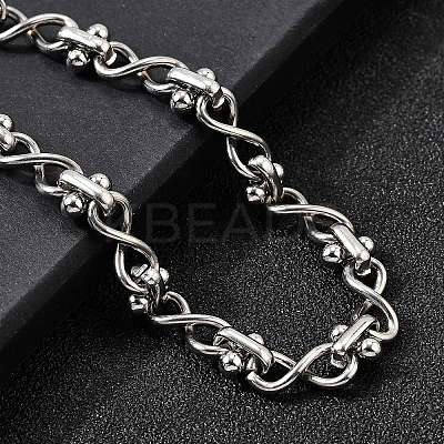 304 Stainless Steel Infinity Link Chain Bracelets for Women BJEW-K226-14B-P-1