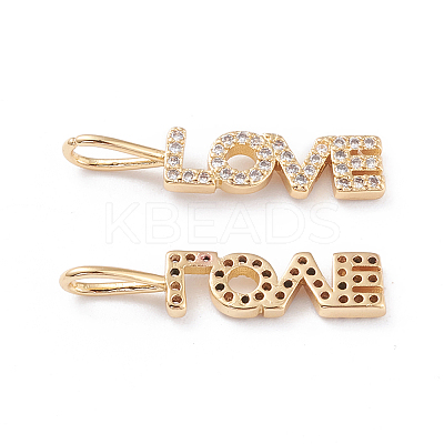 Brass Micro Pave Clear Cubic Zirconia Pendants X-ZIRC-L093-76G-1