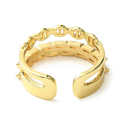 Brass Micro Pave Cubic Zirconia Ring RJEW-Z033-06G-1