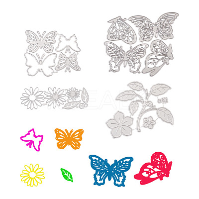 Flower & Leaf & Butterfly Frame Carbon Steel Cutting Dies Stencils DIY-TA0002-88-1