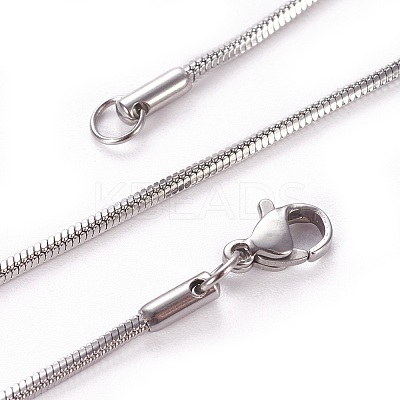 Non-Tarnish 304 Stainless Steel Snake Chain Necklaces X-NJEW-F265-C-P-1