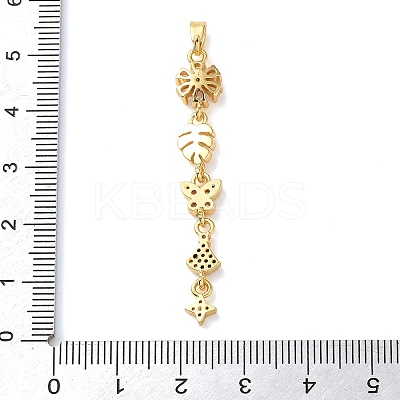 Brass Micro Pave Clear Cubic Zirconia Pendants LS-KK-D101-01B-G-1