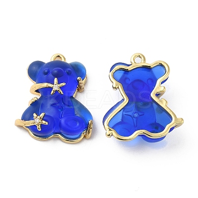 Transparent Resin Crystal Rhinestone Pendants KK-H438-04G-08-1