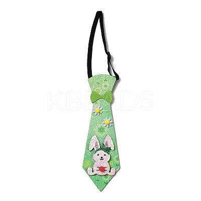 Easter Theme Rabbit Egg Glitter Felt Necktie AJEW-C030-01E-1
