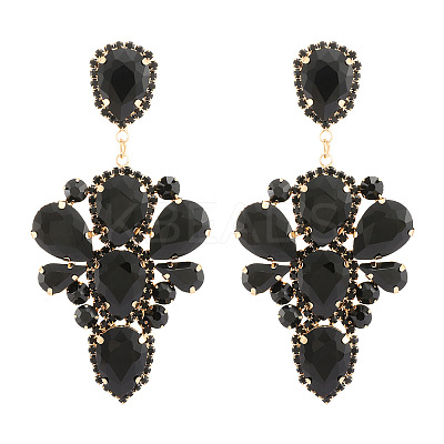 Teardrop Alloy Rhinestone Dangle Stud Earrings WG4A996-01-1