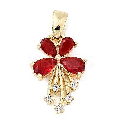 Brass Micro Pave Cubic Zirconia Pendants KK-C141-09G-1