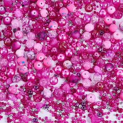 2 Bag Glass Round Beads Set JX547H-1