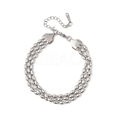 304 Stainless Steel Beads Multi-strand Bracelets LS-BJEW-K287-01P-1