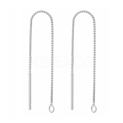 Anti-Tarnish Rhodium Plated 925 Sterling Silver Stud Earring Findings STER-E051-B-01P-1
