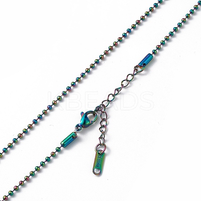 Ion Plating(IP) 304 Stainless Steel Ball Chain Necklace for Men Women NJEW-K245-017D-1