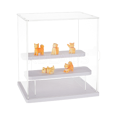 3-Tier Assembled Trasparent Plastic Toys Action Figures Display Riser Boxs ODIS-WH0029-75-1