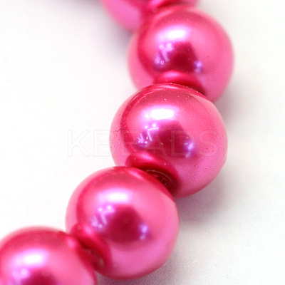 Baking Paint Pearlized Glass Pearl Round Bead Strands LS-HY-Q330-8mm-10-1